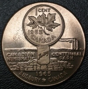 1967 SUDBURY-Can. Numismatic Cent. Park-Fantasy Copperware of Canada Ltd.-SCARCE - Picture 1 of 5