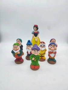 Set Biancaneve E I 7 Nani In Gomma Vintage Disney - Foto 1 di 15