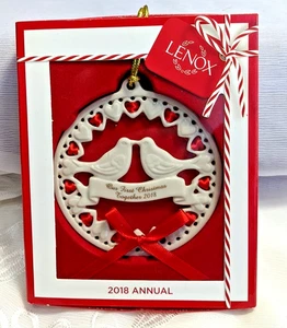 Lenox Holiday 2018 Our 1st Christmas Together Dove Ornament 877242 Collector - Picture 1 of 4