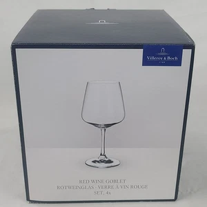 Villeroy & Boch Ovid Collection Red Wine Goblet Set Of 4 Crystal Glass - Picture 1 of 5