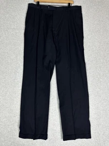 Austin Reed Signature Hose Herren 38 x 32 marineblau 100 % Wolle plissiert Anzughose - Bild 1 von 13