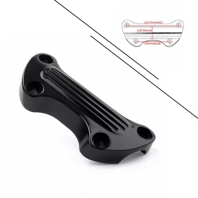 1" Handlebar Riser Top Clamp Cover Black for Harley Sportster Softail Dyna - Image 1 of 4