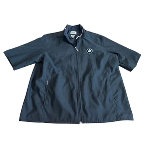 Ashworth BMW Logo Short Sleeve Jacket Active Wear Black Medium Water Resistant - Picture 1 of 8