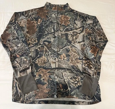 Cabela’s Fleece 1/4 Zip Baselayer; Seclusion 3D; Large - Image 1 of 3