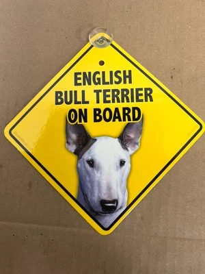 Letrero de mascota a bordo "Bull Terrier inglés a bordo" Foto 1 de 4