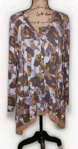 LOGO by Lori Goldstein - weicher mehrfarbiger abstrakter Staubtuch mit Knopfleiste - groß - Bild 1 von 3