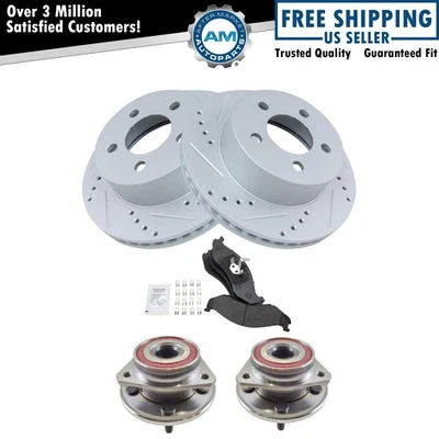 Front Brake Pad & Rotor Kit Fits 1999-2001 Jeep Cherokee 1997-2006 Wrangler - Изображение 1 из 4