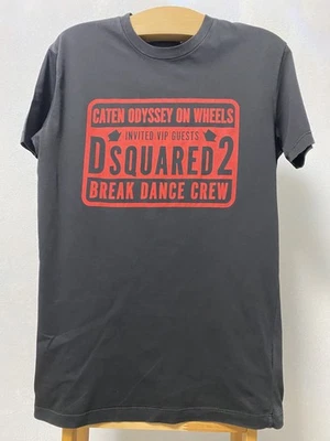 Dsquared2 Black T-Shirt Break Dance Crew Red Logo Print Made in Italy M - Image 1 of 4