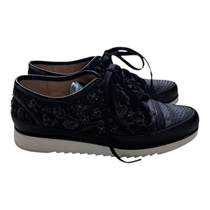 Donald Pliner Schuhe Sneaker Damen 9 schwarz Pailletten Schmuck verziert auffällig - Bild 1 von 15