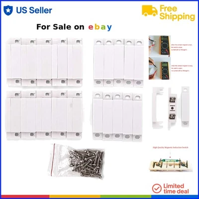 10pcs Magnetic Contact Sensors Surface Mount Alarm 10W 100V Security Door Window - Image 1 of 4
