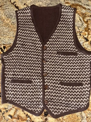 Chaleco Acrílico Geo Tejido Bonito Diseño Hombre Juventud Ver Medidas Foto 1 de 4