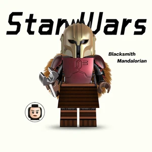 Star Wars Blacksmith Mandalorian Custom Minifigure with Base for gift 2 inch - Picture 1 of 4