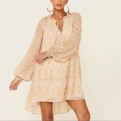 Mini Vestido Show Me Your Mumu Birdie Para Mujer Talla XS Amarillo Cottage Core Boho Foto 1 de 4