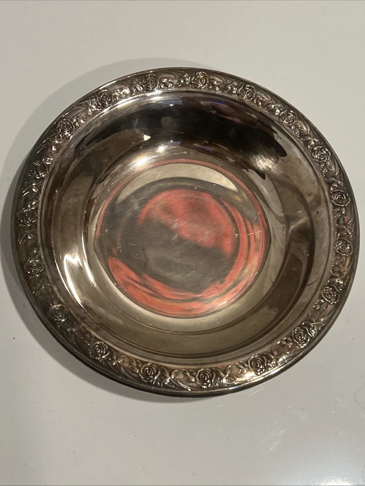 Reed & Barton经典玫瑰银盘坚果盘 — 第 1/4 张图片