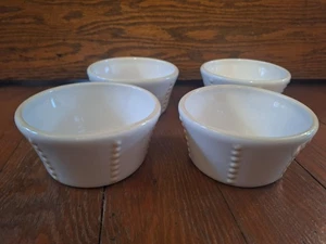 Princess House "Pavillon" Off White/Cream Ramekins Set of 4 Hobnail Detail - Picture 1 of 10