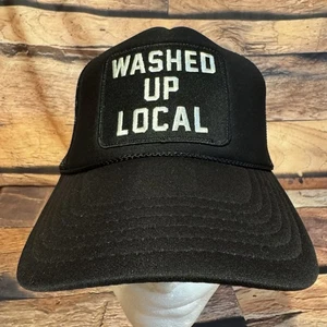 Gorra Local Lavada Negra SnapBack Malla Ajustable Camionero Novedad Camionero - Imagen 1 de 7