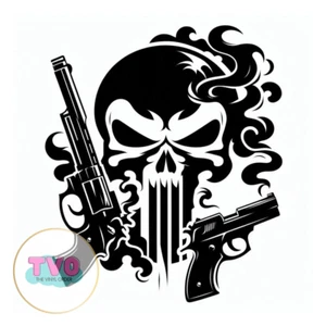 Punisher #6 - Skull - XL Vinyl Decal - 29x33cm - Bild 1 von 5