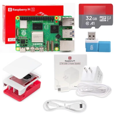 Raspberry Pi 5 4gb 8gb Ram Starter Kit Official Power Supply Case Fan HDMI Cable - Image 1 of 4