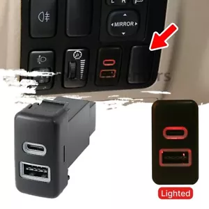 Dual Port Type A/C PD Premium USB Charger Switch For Toyota FJ Cruiser Tacoma - Bild 1 von 7