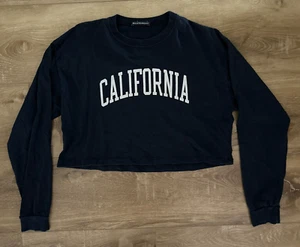 Camiseta corta Brandy Melville para mujer azul California manga larga talla única - Imagen 1 de 6