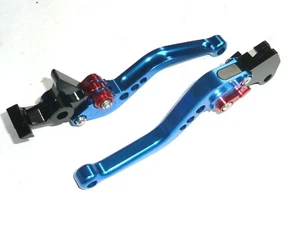 SUZUKI SFV650 GLADIUS 2009-2015 SHORT BLUE BRAKE+ CLUTCH LEVERS  ROAD TRACK - Picture 1 of 7