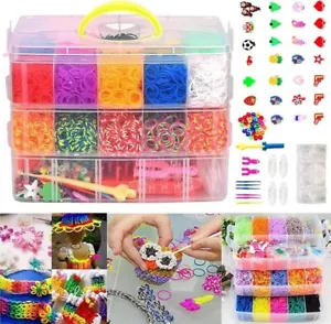 Loom Bands XXL 15000 Gummibänder Starter Set Kit Bandz Webhaken Webrahmen - Bild 1 von 8