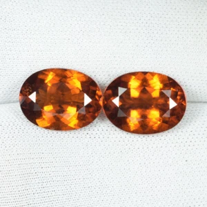Coppia Ovale Granato Essonite Naturale 8,96Cts Best Luster Coca Arancia..!!! - Foto 1 di 2
