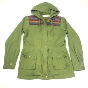 Free People Jens Pirate Booty Womens Boho Army Green Utility Jacket Zip Sz M - Picture 1 of 12