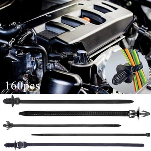 160x Assorted Sizes Cable ZIP TIES Heavy Duty Strong Nylon Wrap Wire Cord Black - Picture 1 of 11