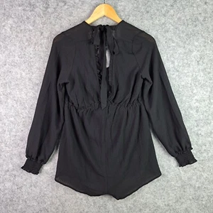 H&M Divided Playsuit Womens 8 Black Long Sleeve Casual Party NEW BNWT 4928 - Picture 1 of 11