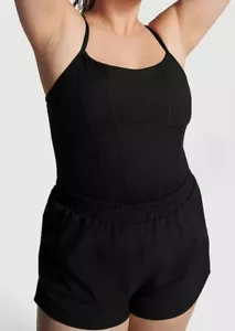 **NWT! 💕 PINK sz Large ~ Black Ultimate Runsie Romper - Picture 1 of 4