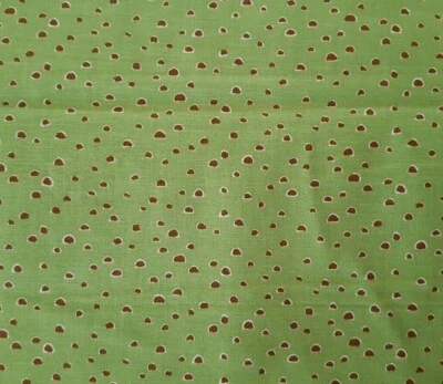 Jungle Fun BTY Unbranded Brown Ivory Dots Spots Green - Image 1 of 2