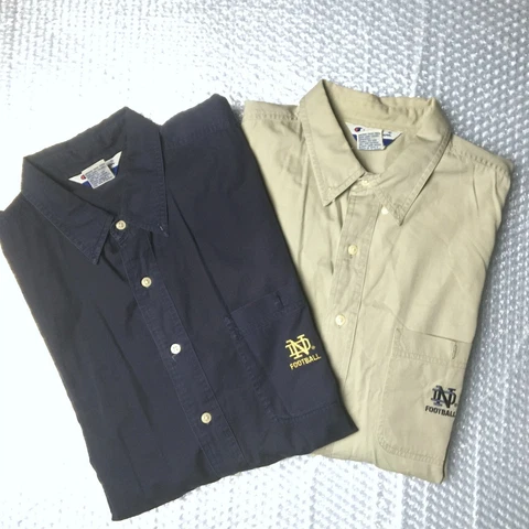 Vintage Champion Notre Dame Fighting Irish Button Down Shirt Lot of 2 | Size XL Cover