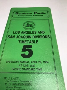 1984 Fahrplan 5 Los Angeles & San Joaquin Division Südpazifik - Bild 1 von 5