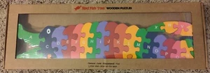 Children's Red Fish Toys Crocodile-Shaped Wooden Puzzle Alphabet Toy, 26 Pieces - Picture 1 of 4