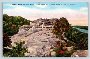 Postcard Castle Rock, Black Hawk Trail, Rock River Valley, Illinois - Picture 1 of 2