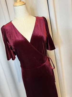 Maxi Vestido Merokeety Terciopelo Cuello en V Envolvente Nuevo con Etiquetas (S) Foto 1 de 4