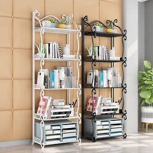 3/4/5-Tier Ladder Bookcase Storage Rack Bookshelf Plant Stand Display Shelf Fold