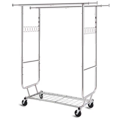 HOKEEPER 600 lb cabide de roupas dobrável resistente prateleira de roupas rolante rack - Imagem 1 de 4