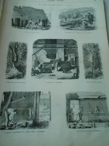 Gravure 1872 - Une Fabrique de Bouchons en Espagne - Picture 1 of 1