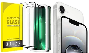 For NEW iPhone 16e 6.1" 2025 3-Pack Tempered Glass Screen Protector Black Edge - Picture 1 of 5