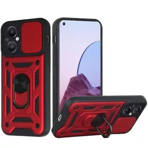 ELITE Camera Push Magnetic Ring Stand Hybrid Case for OnePlus Nord N20 5G RED - Picture 1 of 4