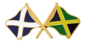 Jamaika Flagge & Schottland Flagge Freundschaft Höflichkeit Pin Anstecker - Bild 1 von 3