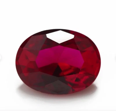 Lab Created Pigeon Blood Ruby Corundum Oval Faceted Loose Stones (4x3 - 18x13mm) - Image 1 of 2
