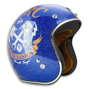 Torc T50 Blueberry Mega Flake Piston Head 3/4 Open Face Scooter Bike Helmet XXL - Picture 1 of 7