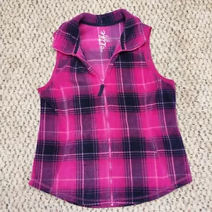 Made for Life Women’s Vest Pink Plaid Fleece Warm Lightweight Sz PS - Picture 1 of 9