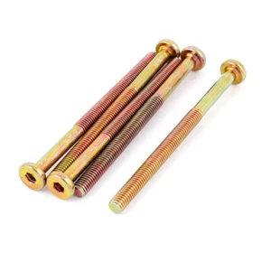 M6 x 85mm Taraudé Hex Douille Vis à tête creuse Boulons Ton de Bronze 5 Pcs - Imagen 1 de 1