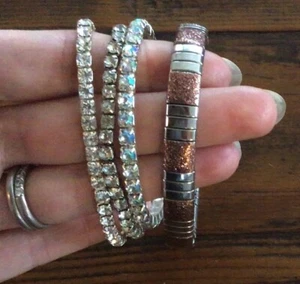 Milor Stainless Steel Bracelet Silver/Rose Stretch Fashion Jewelry - Picture 1 of 4