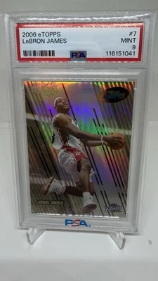 LeBRON JAMES 2006 eTopps #7 Graded PSA 9 MINT Cleveland Cavaliers RARE #/999 - Image 1 of 2