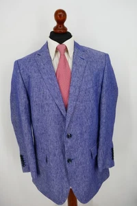 Hugo Boss Selection Sakko Gr.26 100% Hanf Stahl Blau Black Label Top Zustand - Bild 1 von 11